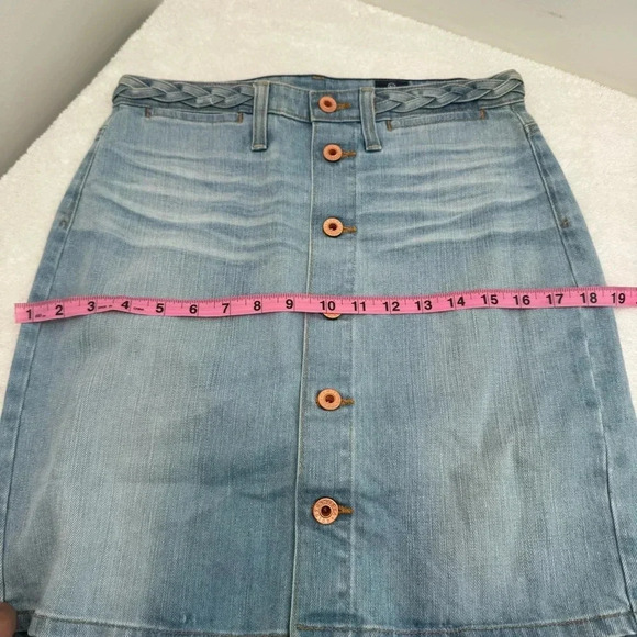 AG ADRIANO GOLDSCHMIED womens Lula braided light wash denim pencil skirt - Picture 11 of 12